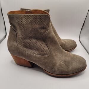 Kork-Ease Sherrill Perforated Leather Ankle Booties Marmotta Suede Women’s 7M